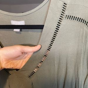 Falls Creek Olive Green Flowy Blouse